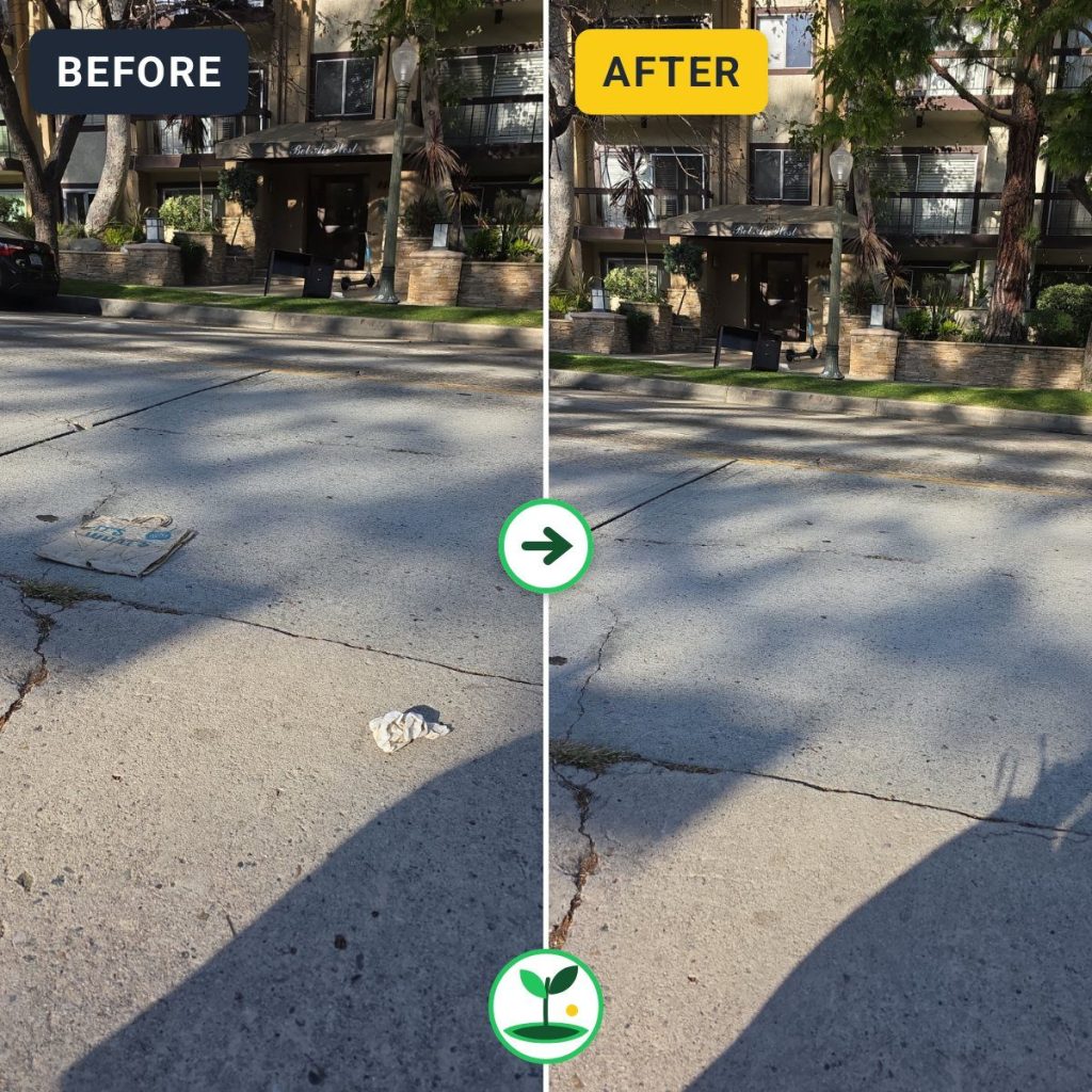 Veteran Avenue, Los Angeles Cleanup — Jul 3, 2026 (6:16 PM) — before and after comparison